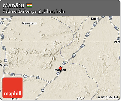 Shaded Relief Map of Manātu