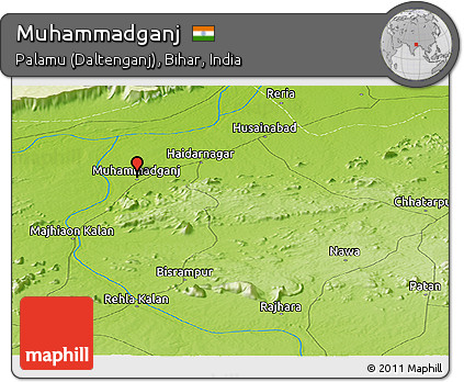 Physical Panoramic Map of Muhammadganj