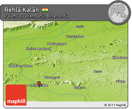 Physical Panoramic Map of Rehlā Kalān