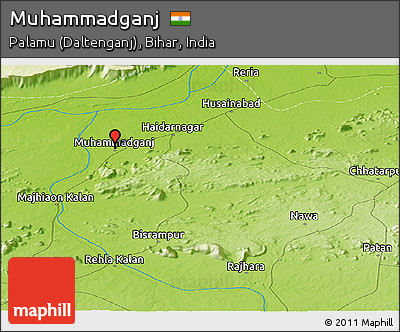 Physical Panoramic Map of Muhammadganj