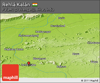 Physical Panoramic Map of Rehlā Kalān