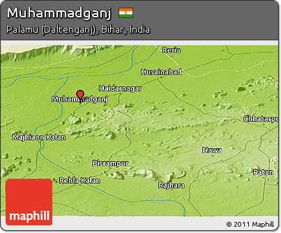 Physical Panoramic Map of Muhammadganj