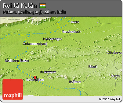 Physical Panoramic Map of Rehlā Kalān