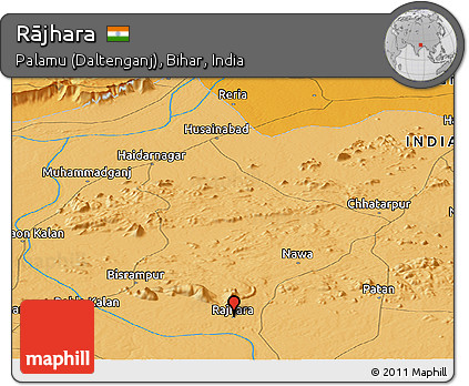 Political Panoramic Map of Rājhara