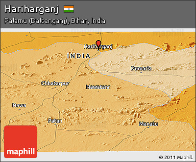 Political Panoramic Map of Hariharganj