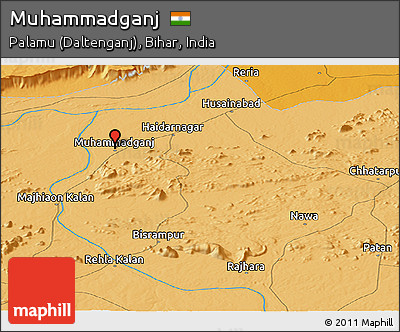 Political Panoramic Map of Muhammadganj