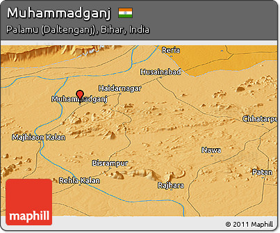 Political Panoramic Map of Muhammadganj