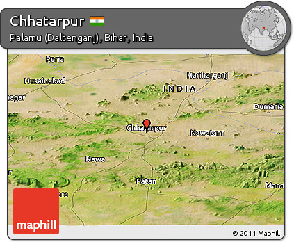 Satellite Panoramic Map of Chhatarpur