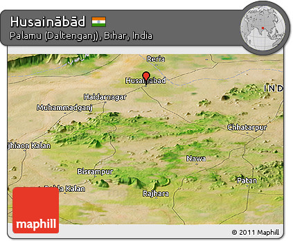 Satellite Panoramic Map of Husainābād