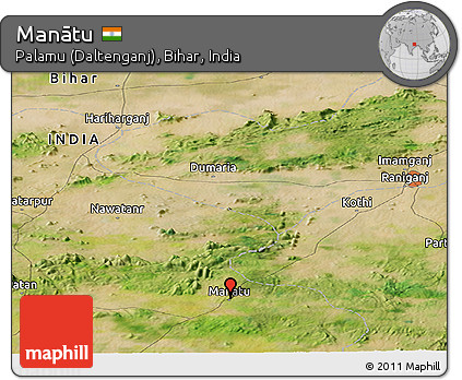 Satellite Panoramic Map of Manātu