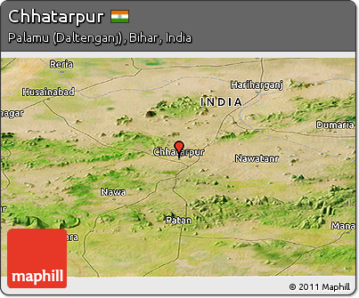 Satellite Panoramic Map of Chhatarpur