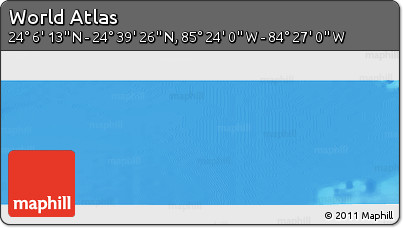 Shaded Relief Panoramic Map of the Area around 24° 22' 49" N, 84° 55' 30" W