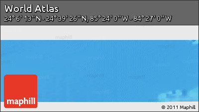 Shaded Relief Panoramic Map of the Area around 24° 22' 49" N, 84° 55' 30" W