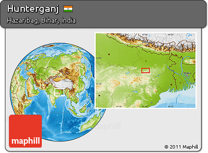Physical Location Map of Hunterganj
