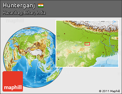 Physical Location Map of Hunterganj