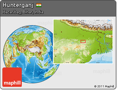Physical Location Map of Hunterganj
