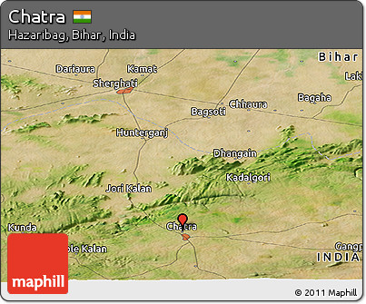 Satellite Panoramic Map of Chatra
