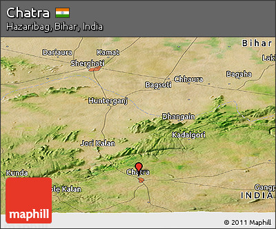 Satellite Panoramic Map of Chatra