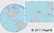 Gray Location Map of the area around 24° 22' 49" N, 86° 37' 30" W