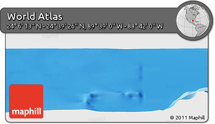 Physical Panoramic Map of the Area around 24° 22' 49" N, 89° 10' 30" W