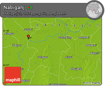 Physical Map of Nabiganj