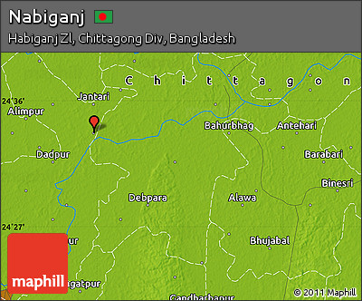 Physical Map of Nabiganj