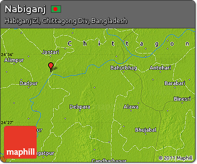 Physical Map of Nabiganj