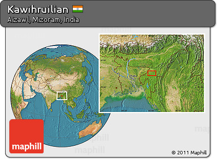 Satellite Location Map of Kawihruilian