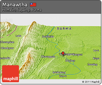 Physical Panoramic Map of Manawtha