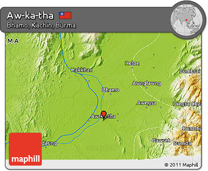Physical 3D Map of Aw-ka-tha