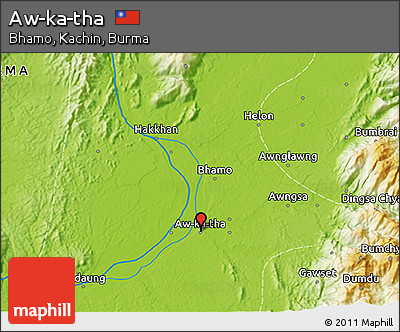 Physical 3D Map of Aw-ka-tha