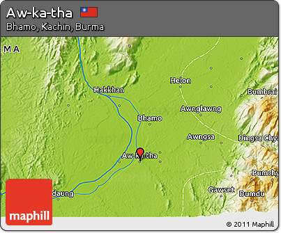 Physical 3D Map of Aw-ka-tha