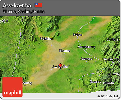 Satellite 3D Map of Aw-ka-tha