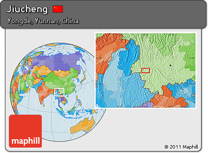 Political Location Map of Jiucheng