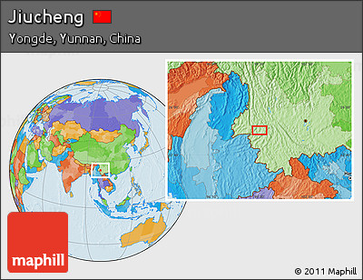 Political Location Map of Jiucheng