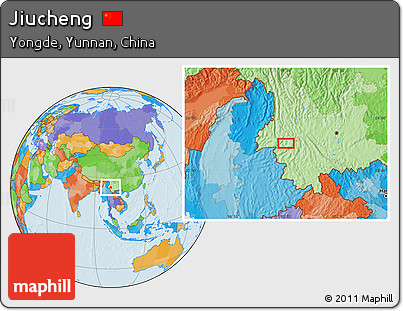 Political Location Map of Jiucheng