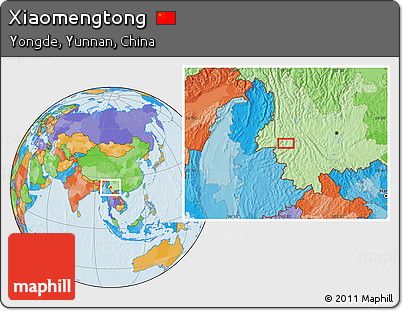 Political Location Map of Xiaomengtong