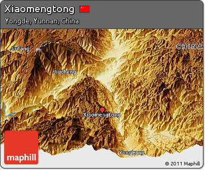 Physical Panoramic Map of Xiaomengtong