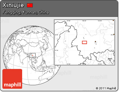 Blank Location Map of Xiniujie