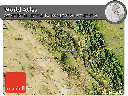 Satellite Map of the Area around 24° 52' 30" N, 100° 13' 29" W