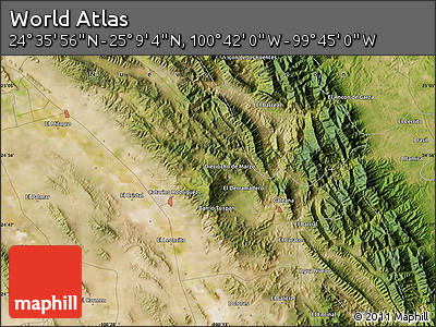 Satellite Map of the Area around 24° 52' 30" N, 100° 13' 29" W