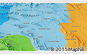 Political 3D Map of the area around 24° 52' 30" N, 101° 4' 29" W