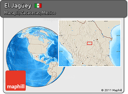 Shaded Relief Location Map of El Jagüey