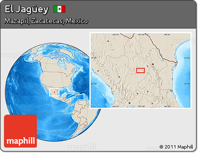 Shaded Relief Location Map of El Jagüey