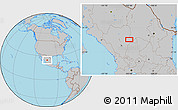 Gray Location Map of the area around 24° 52' 30" N, 103° 37' 30" W