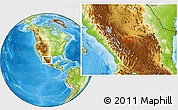 Physical Location Map of the area around 24° 52' 30" N, 103° 37' 30" W