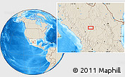 Shaded Relief Location Map of the area around 24° 52' 30" N, 103° 37' 30" W