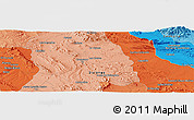 Political Panoramic Map of the area around 24° 52' 30" N, 103° 37' 30" W