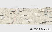 Shaded Relief Panoramic Map of the area around 24° 52' 30" N, 103° 37' 30" W