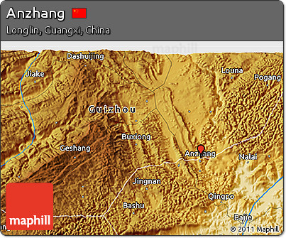 Physical 3D Map of Anzhang